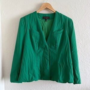 Escada Black Label Emerald Green Virgin Wool Blazer Jacket Size 42